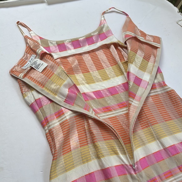 Vintage 1990’s Preppy Dress Pink Plaid Sundress Made in USA Cottage L M Mini Hot - Picture 13 of 17